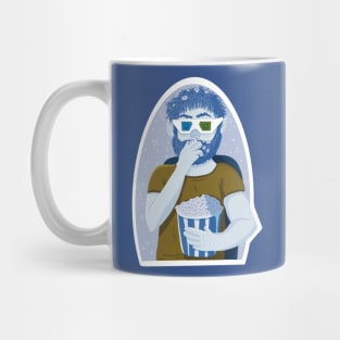 Film lover eating popcorn Mug